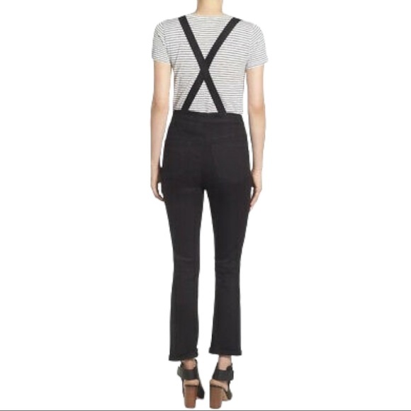 Madewell Demi Bootcut Stretch Denim Overalls Black Frost Medium - Picture 2 of 12